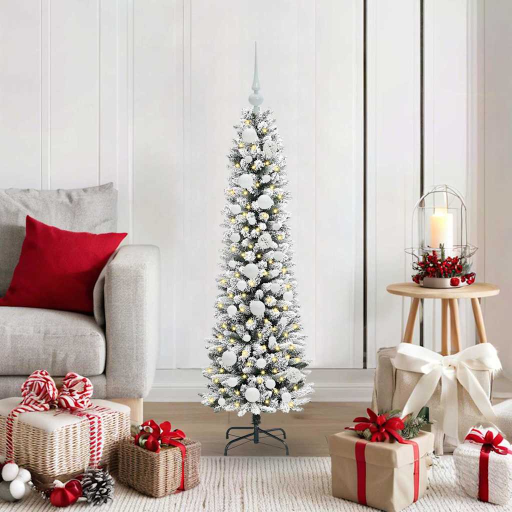 Sapin de Noël artificiel avec 150 LED Vert et blanc 120 cm