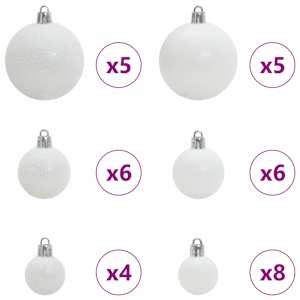 Umestno božično drevo Bela 120 cm PVC, kovina in plastika - slika 7