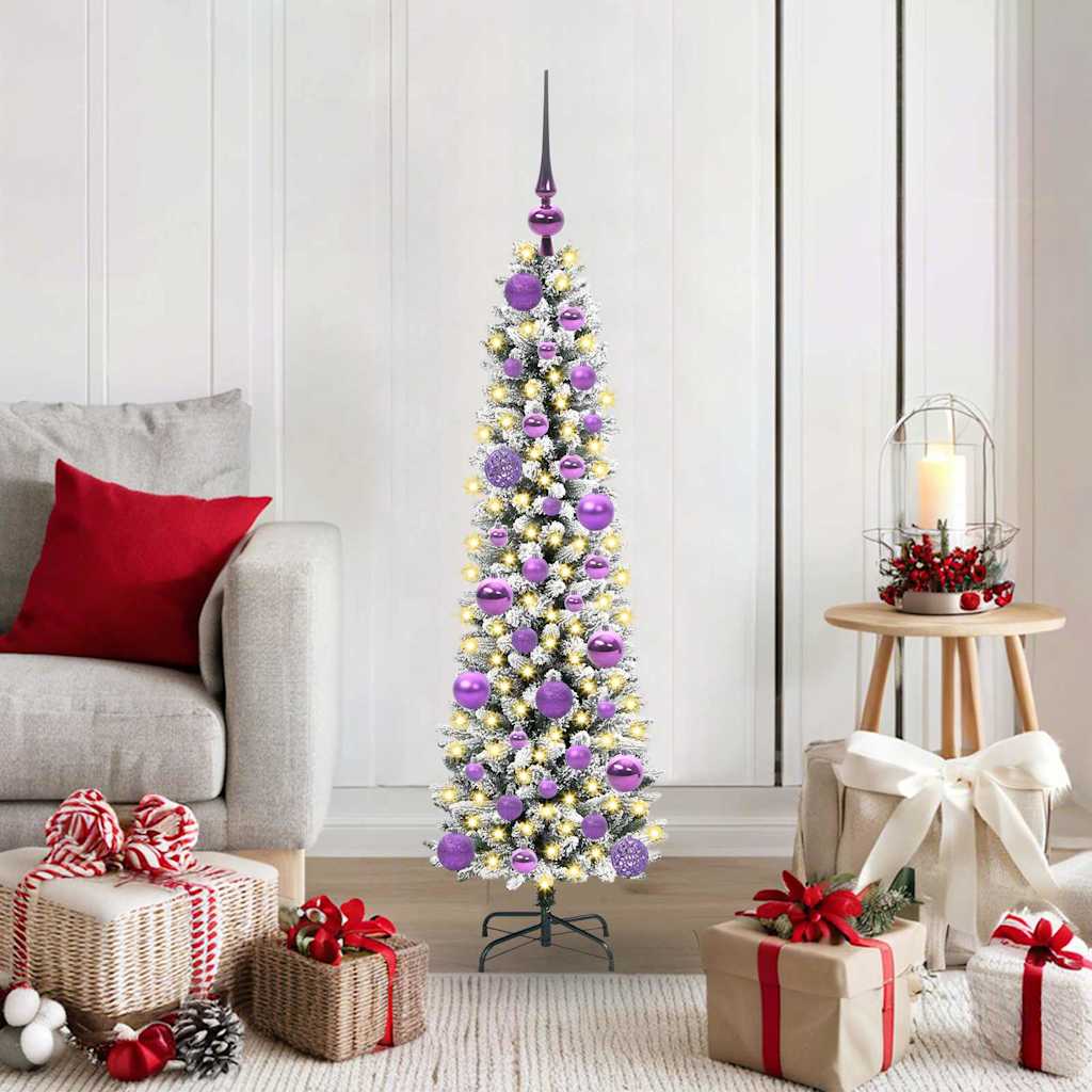 Sapin de Noël artificiel avec 150 LED Vert et blanc 120 cm