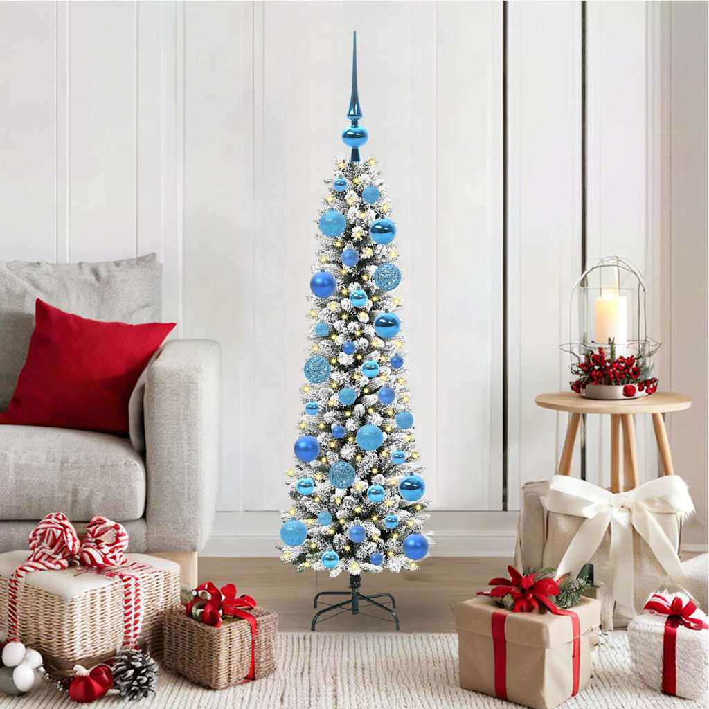 Sapin de Noël artificiel avec 150 LED Vert et blanc 120 cm