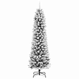 Umestno božično drevo Bela 150 cm PVC, kovina in plastika - slika 5