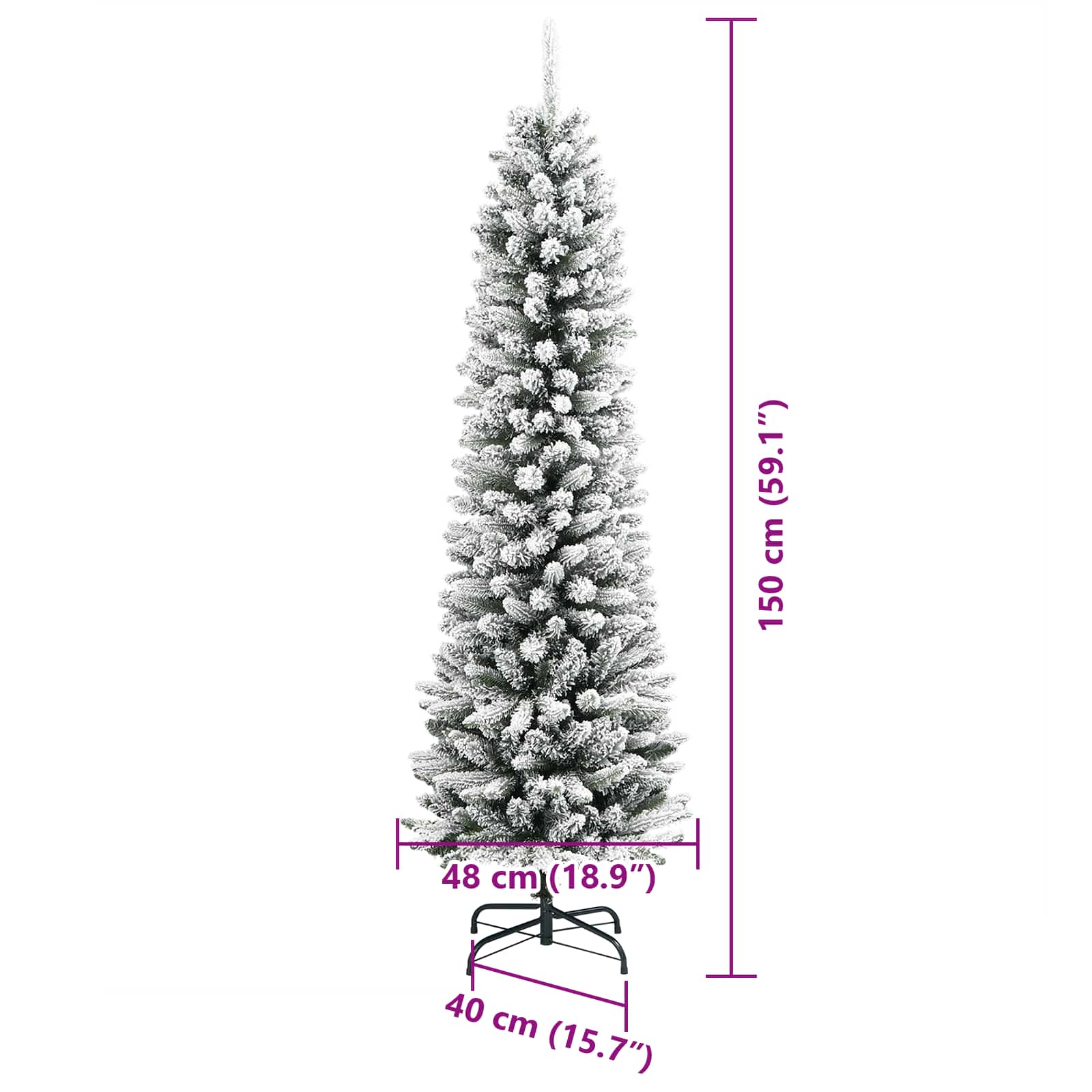 Umělý vánoční stromeček s stojanem Bílá 150 cm PVC, kov a plast - obrázek 16