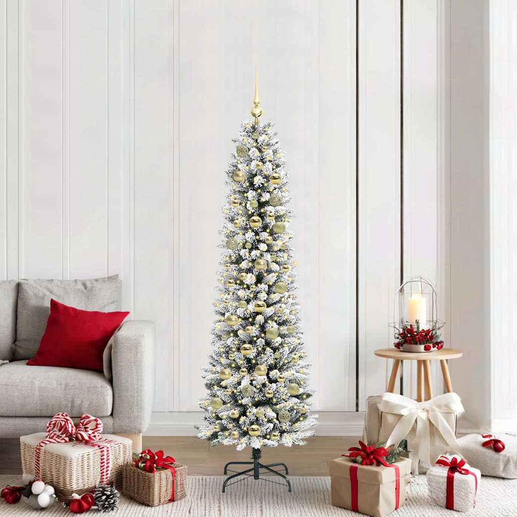 Sapin de Noël artificiel avec 300 LED Vert et blanc 180 cm