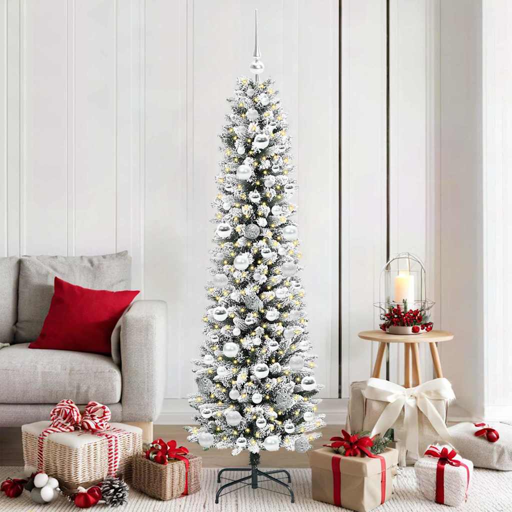 Sapin de Noël artificiel avec 300 LED Vert et blanc 180 cm