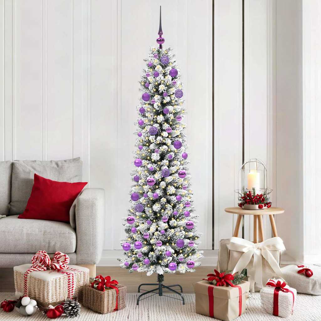 Sapin de Noël artificiel avec 300 LED Vert et blanc 180 cm