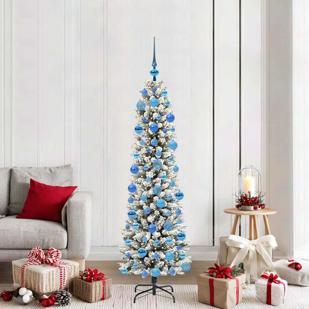 Sapin de Noël artificiel avec 300 LED Vert et blanc 180 cm