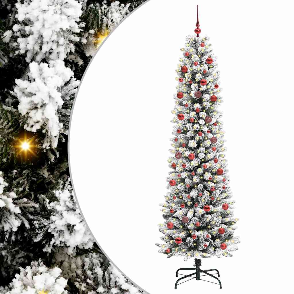 vidaXL Brad de Crăciun artificial cu 300 LED Verde și alb 210 cm