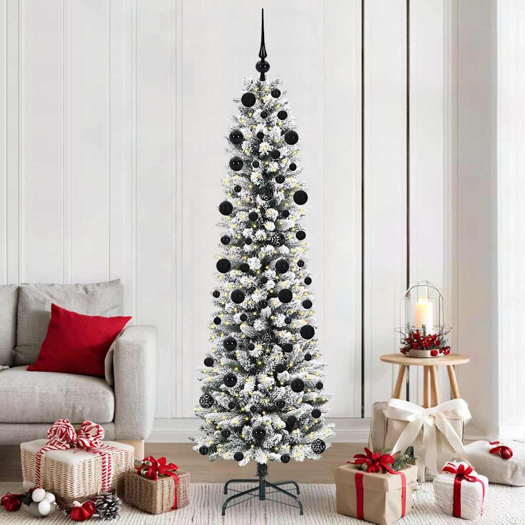 Sapin de Noël artificiel avec 300 LED Vert et blanc 210 cm