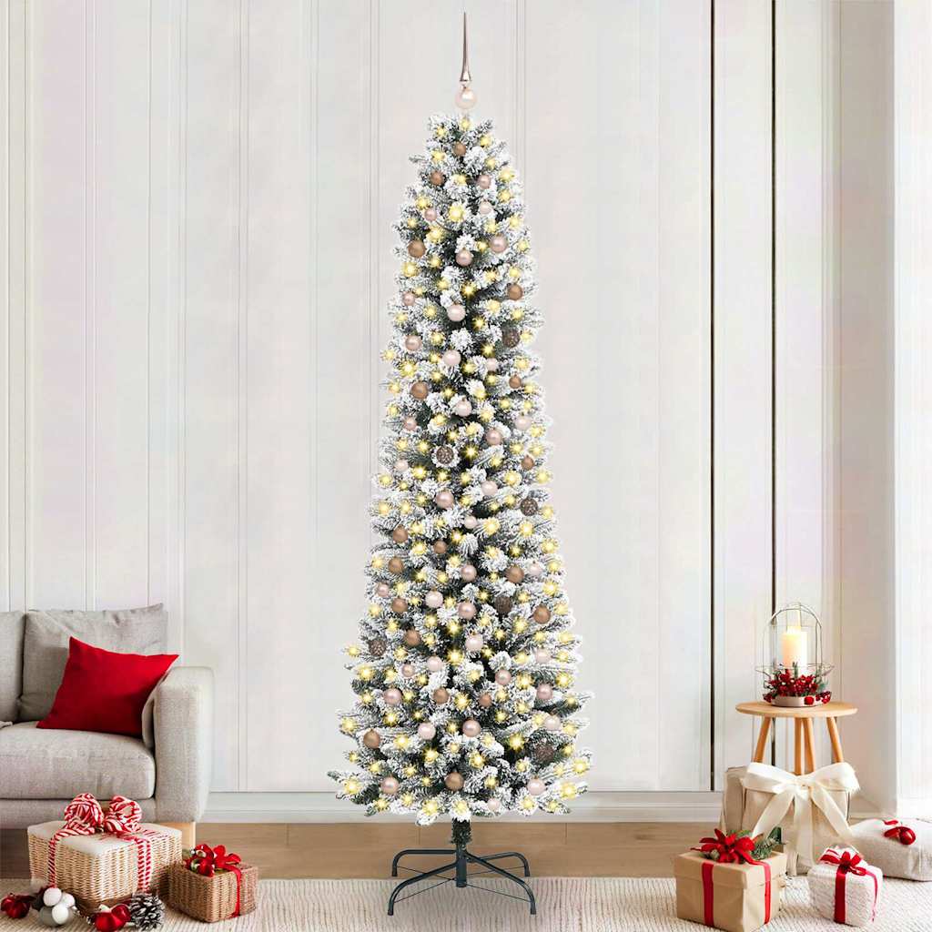 SapindeNoëlartificiel avec support Blanc 240cm PVC