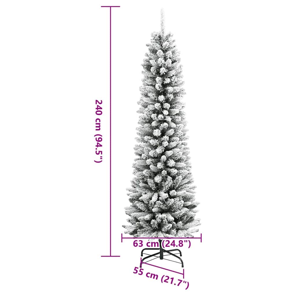 Umělý vánoční stromeček s stojanem Bílá 240 cm PVC, kov a plast - obrázek 20