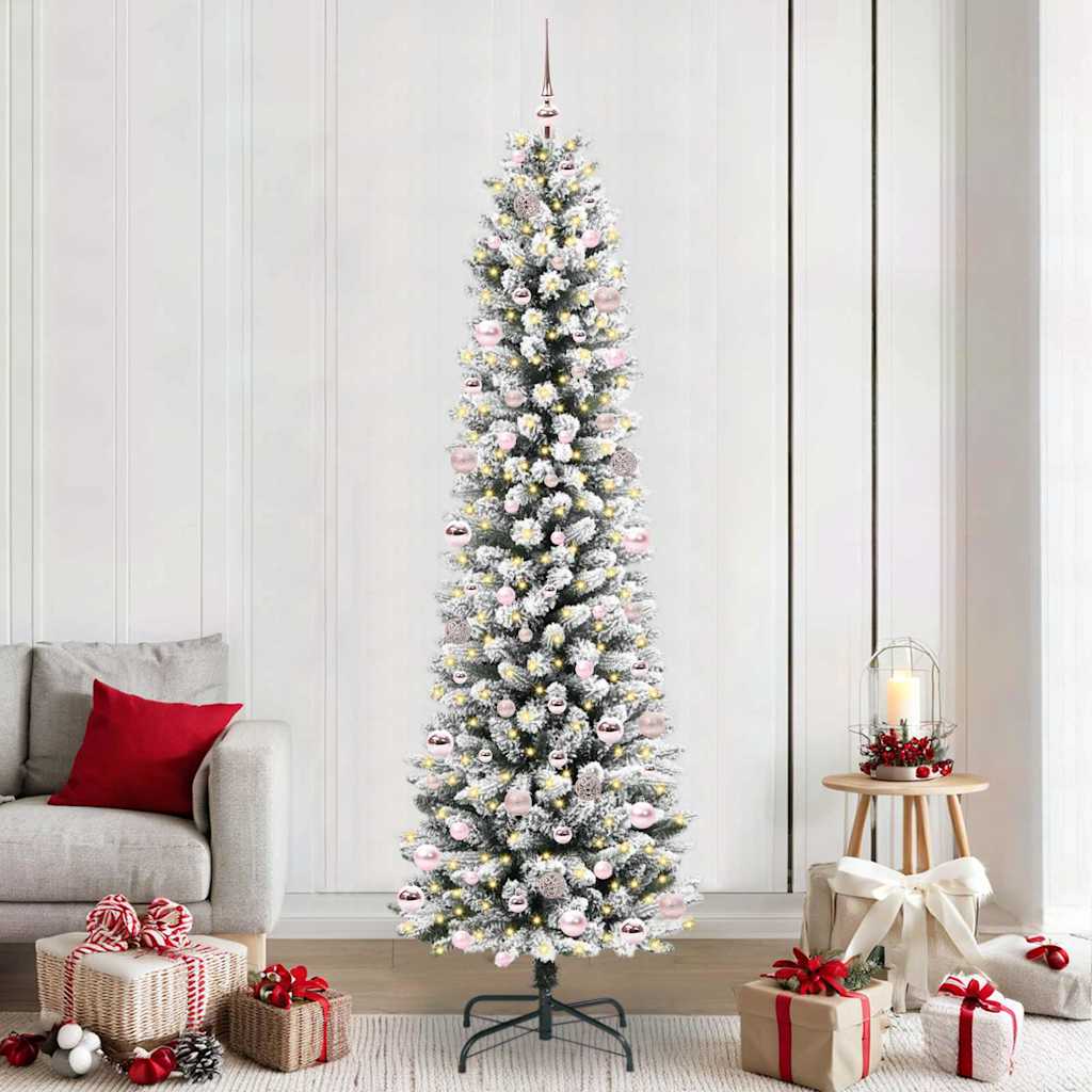 Sapin de Noël artificiel avec 300 LED Vert et blanc 240 cm