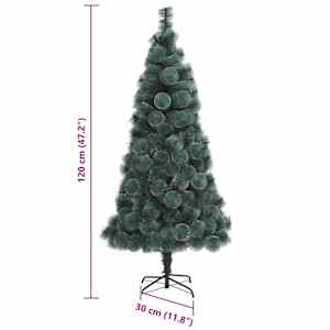 Umělý předsvícený vánoční stromek s sadou koulí Zelená 120 cm - obrázek 17