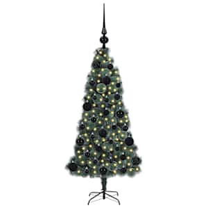 Umělý předsvícený vánoční stromek s sadou koulí Zelená 120 cm - obrázek 3