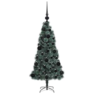 Umělý předsvícený vánoční stromek s sadou koulí Zelená 120 cm - obrázek 4
