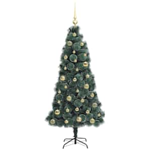 Umělý Vánoční Stromek s Osvětlením a Kuličkami Zelená 150 cm - obrázek 4