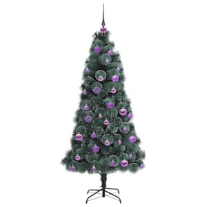 Umělý osvětlený vánoční stromeček s sadou koulí Zelená 150 cm - obrázek 4