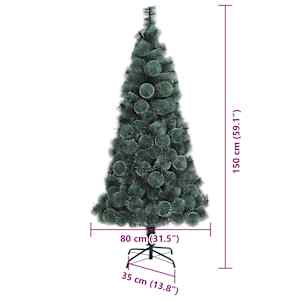 Umělý osvětlený vánoční stromeček s sadou koulí Zelená 150 cm - obrázek 15
