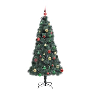 Umělý vánoční stromek s osvětlením a soupravou koulí 150 cm PET - obrázek 6