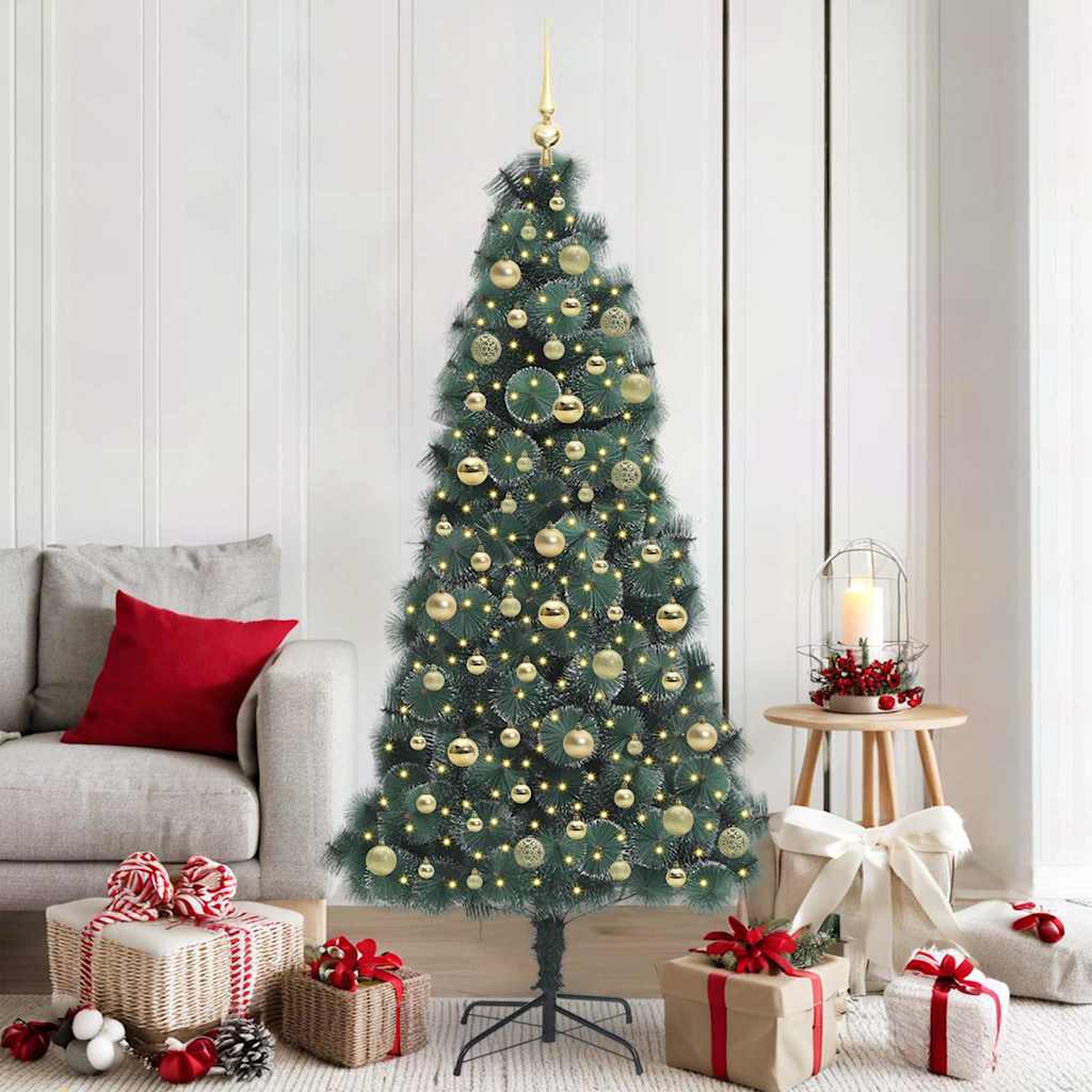 Arbre de Noël artificiel pré-éclairé avec ensemble de boules