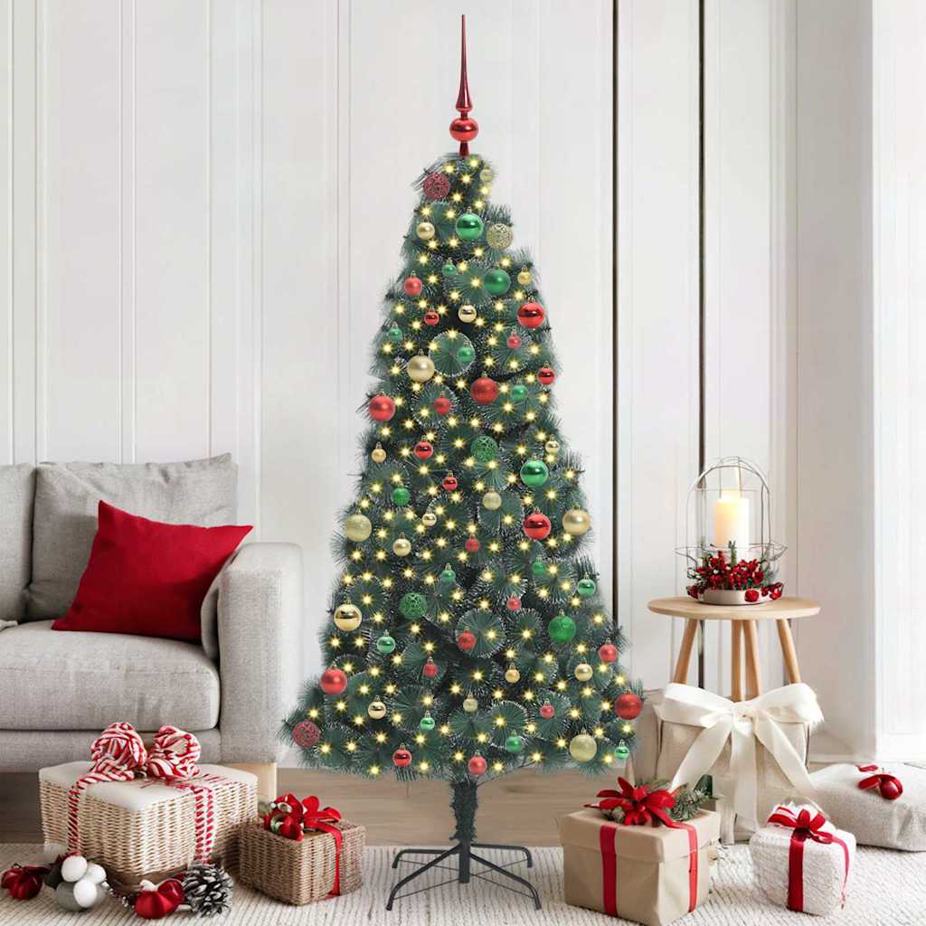 Arbre de Noël artificiel pré-éclairé avec ensemble de boules