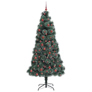 Umělý přednažený vánoční stromek se soupravou koulí 210 cm PET - obrázek 3