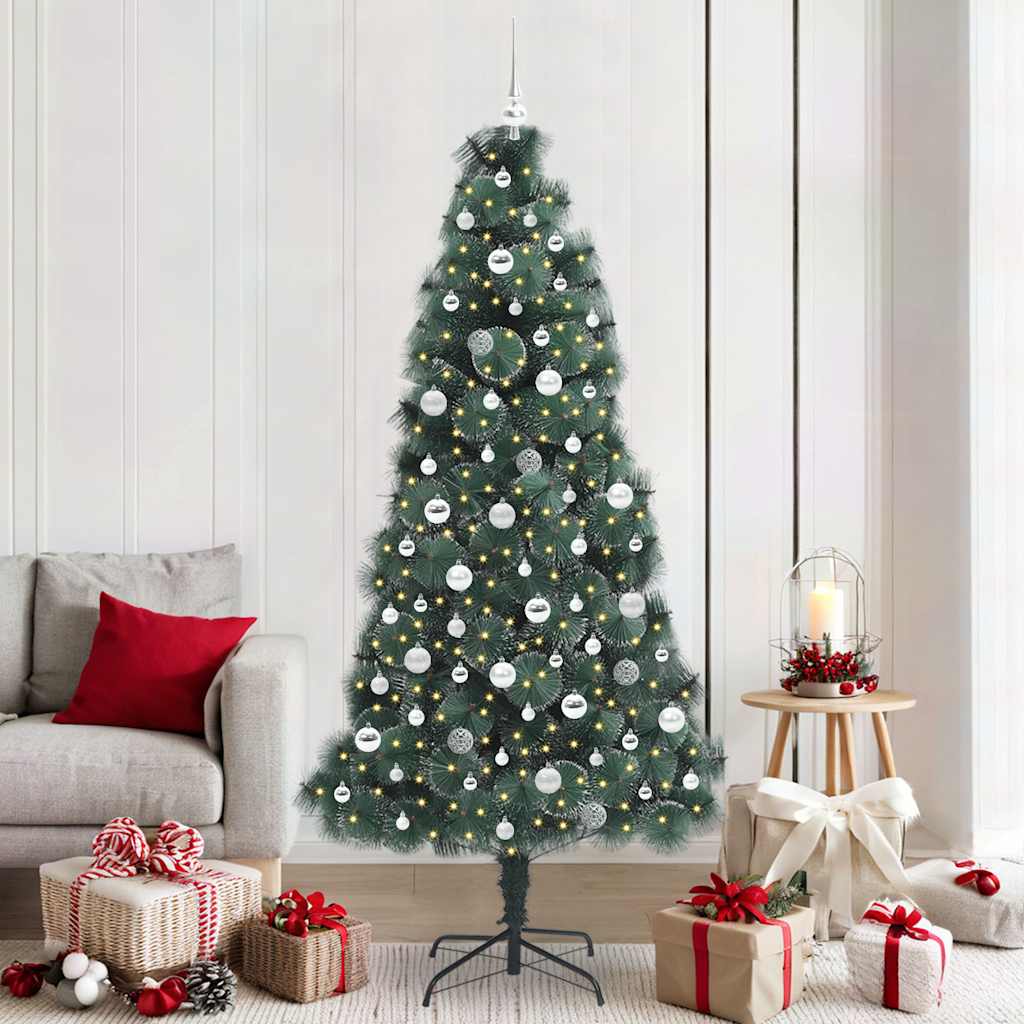 Sapien de Noël artificiel pré-éclairé avec ensemble de boules