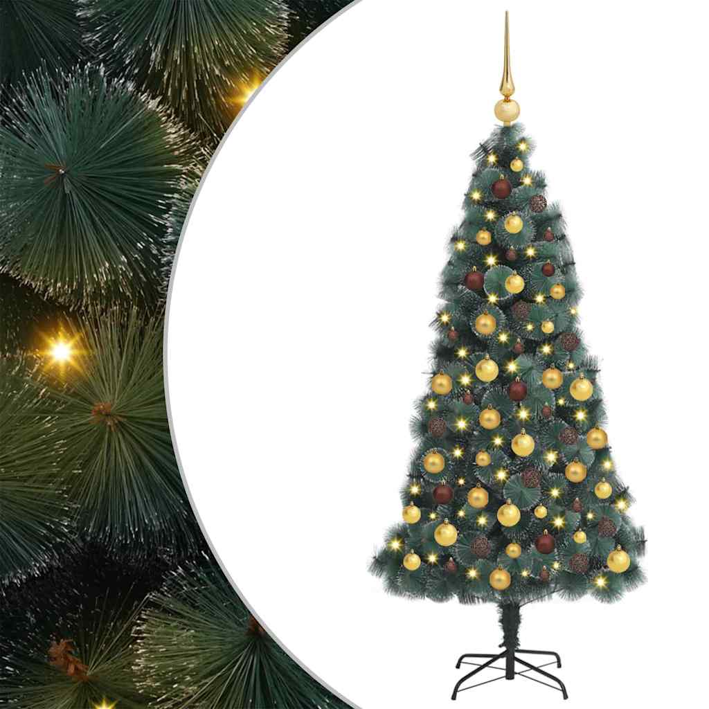 Künstlicher vorbeleuchteter Weihnachtsbaum mit Kugel-Set 240 cm