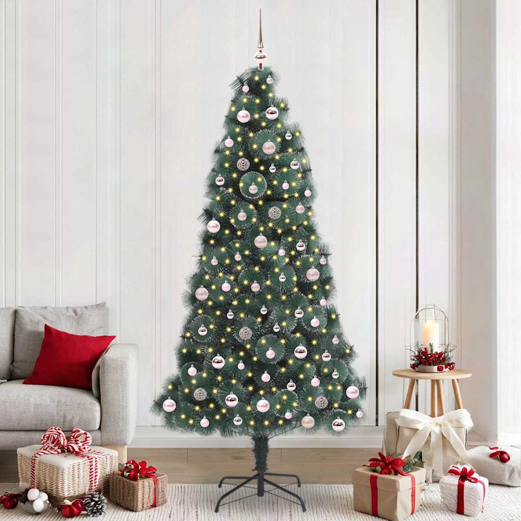 vidaXL Pom de Crăciun artificial pre-luminat cu set de bile 240 cm