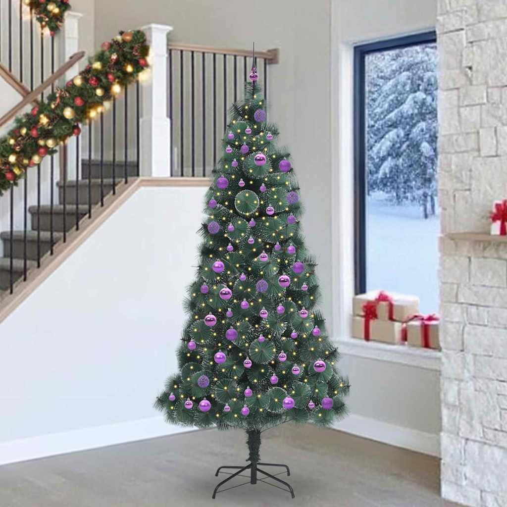 Arbre de Noël artificiel pré-éclairé avec ensemble de boules