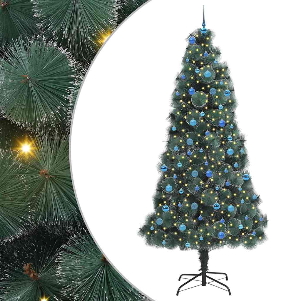vidaXL Brad artificial iluminat de Crăciun cu set de globuri 240 cm