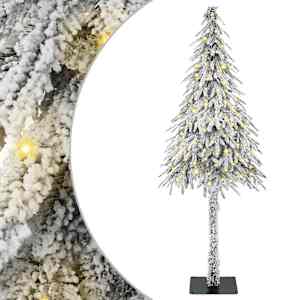 vidaXL J&otilde;ulupuu koos 150 LED-iga koos alusega Valge 120 cm PE ja teras