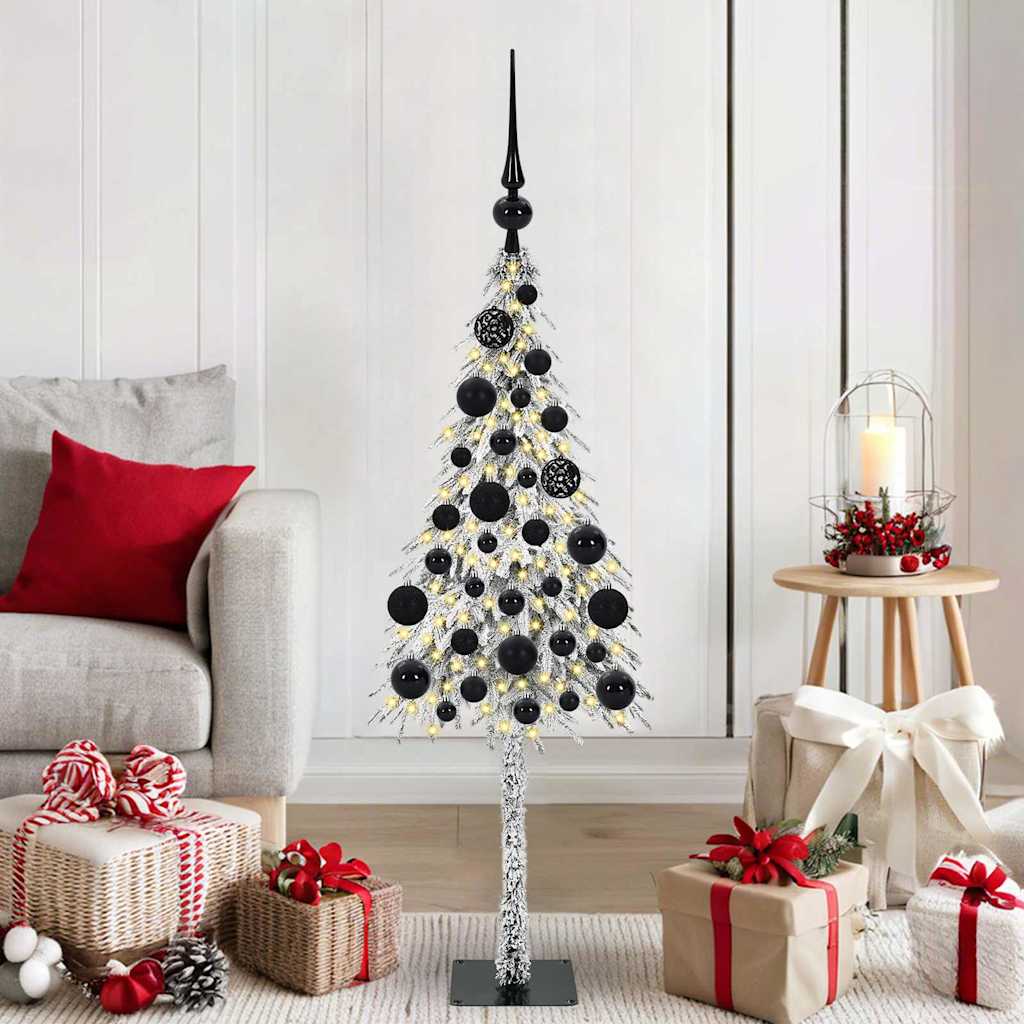 Sapin de Noël avec 150 LED Blanc 120 cm PE et Acier