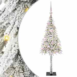 vidaXL J&otilde;ulupuu koos 150 LED-iga koos alusega Valge 120 cm PE ja teras