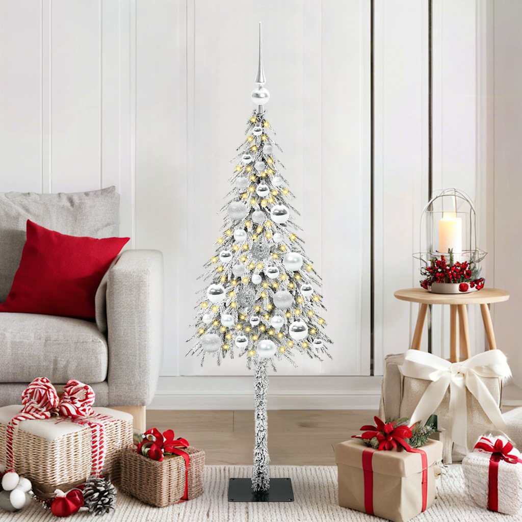 Sapin de Noël avec 150 LED Blanc 120 cm PE et Acier