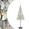 vidaXL J&otilde;ulupuu koos 150 LED-iga koos alusega Valge 120 cm PE ja teras