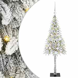 vidaXL J&otilde;ulupuu koos 150 LED-iga koos alusega Valge 120 cm PE ja teras