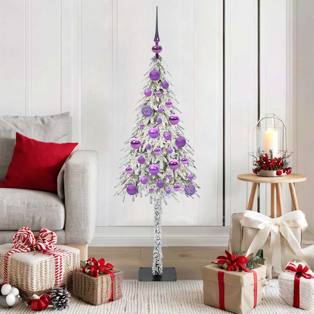 Sapin de Noël avec 150 LED Blanc 120 cm PE et Acier