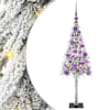 vidaXL J&otilde;ulupuu koos 150 LED-iga koos alusega Valge 120 cm PE ja teras