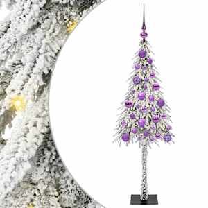 vidaXL J&otilde;ulupuu koos 150 LED-iga koos alusega Valge 120 cm PE ja teras