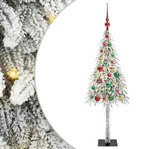 vidaXL J&otilde;ulupuu koos 150 LED-iga koos alusega Valge 120 cm PE ja teras