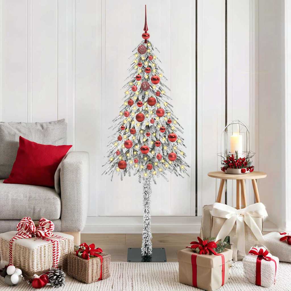 Sapin de Noël avec 150 LED Blanc 150 cm PE et Acier