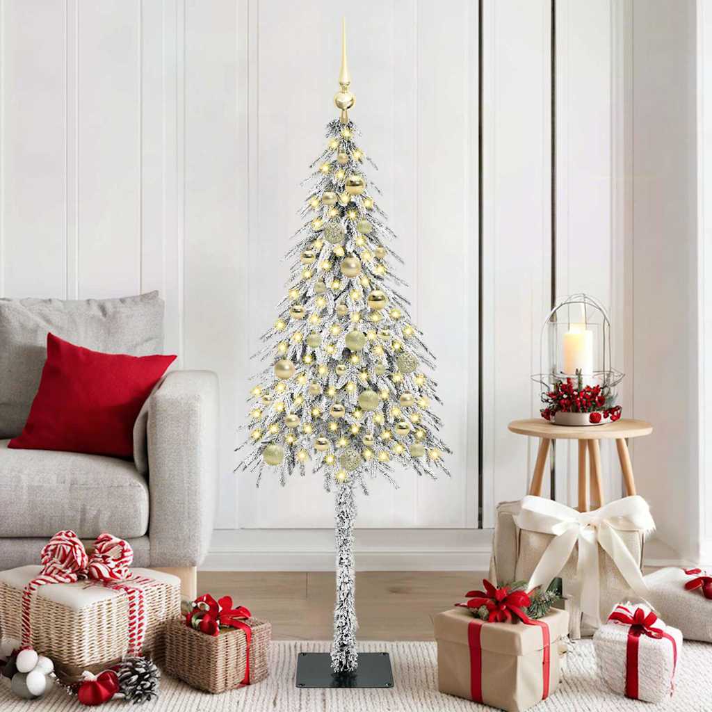 Sapin de Noël avec 150 LED Blanc 150 cm PE et Acier