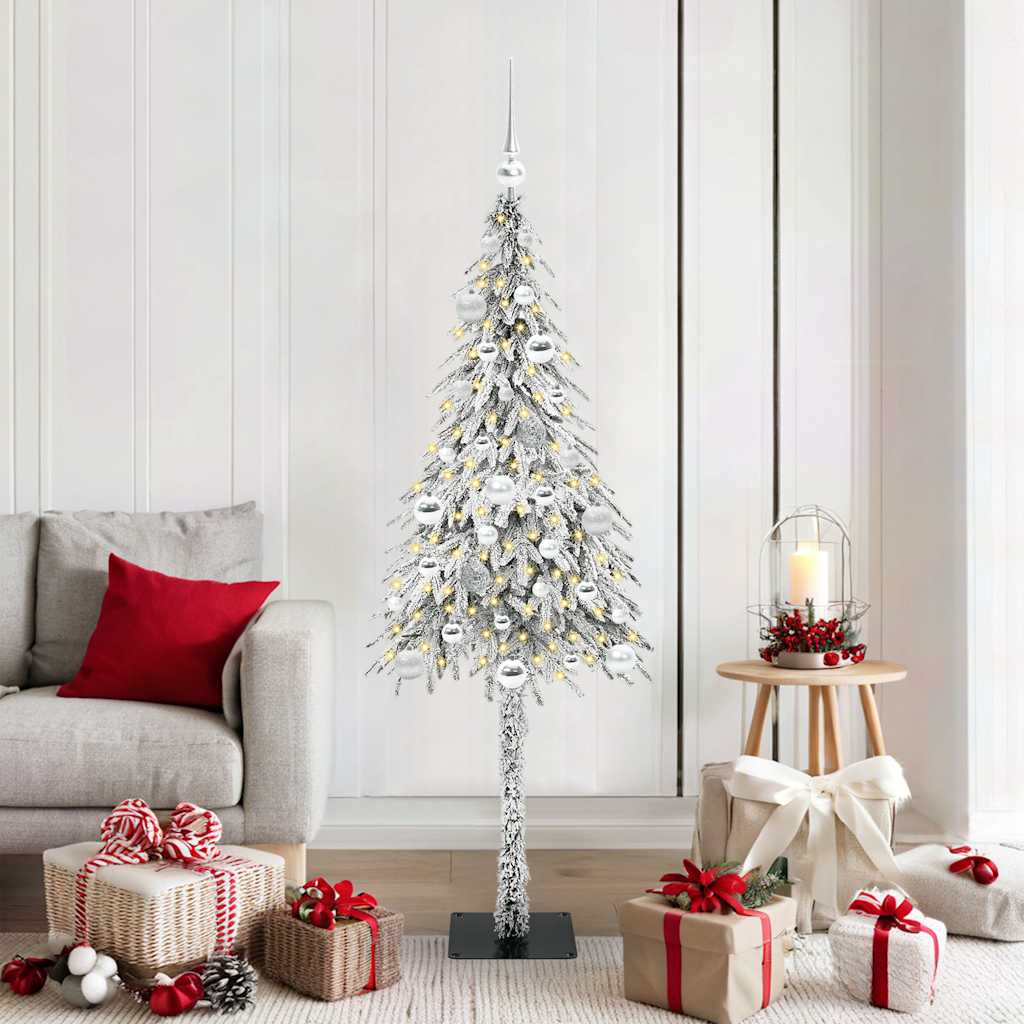 Sapin de Noël avec 150 LED Blanc 150 cm PE et Acier