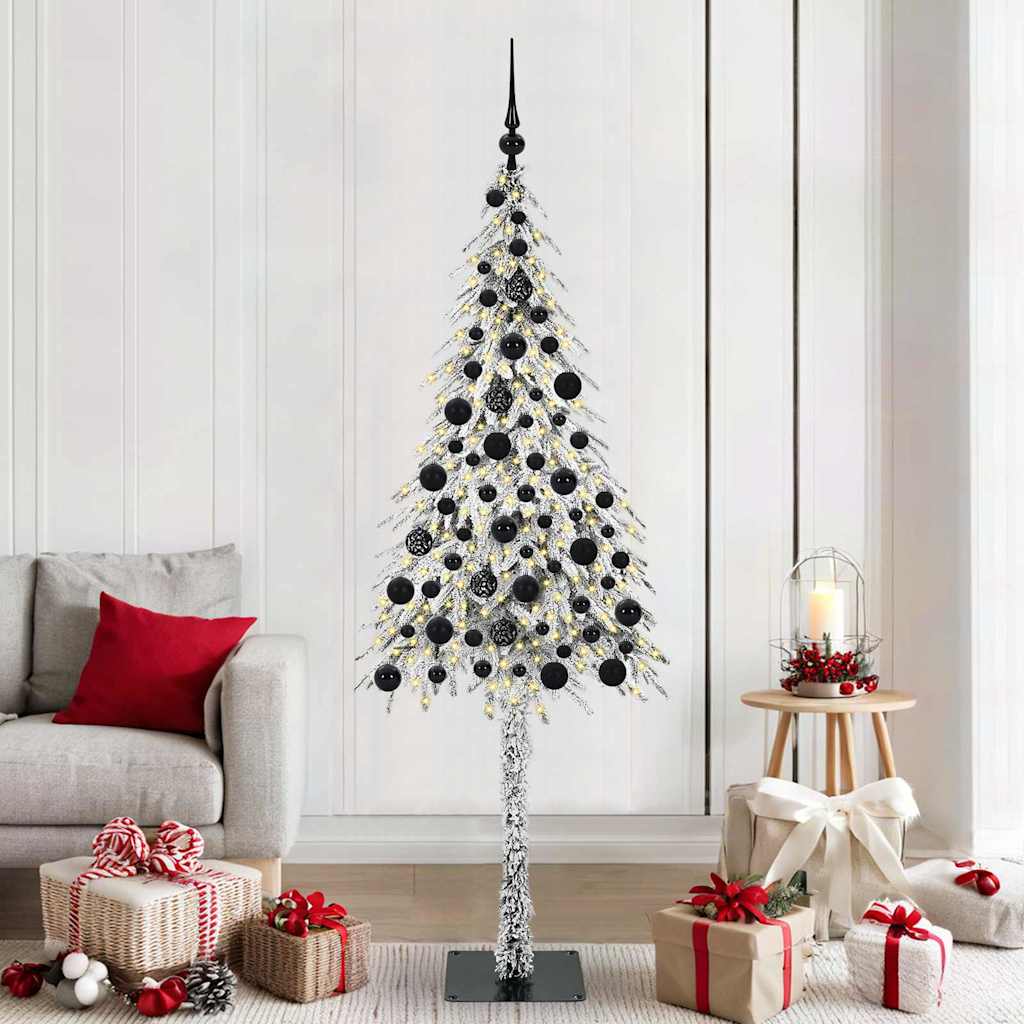 Sapin de Noël avec 300 LED Blanc 180 cm PE et Acier