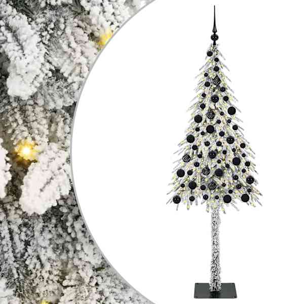 vidaXL J&otilde;ulupuu koos 300 LED-iga koos alusega Valge 180 cm PE ja teras