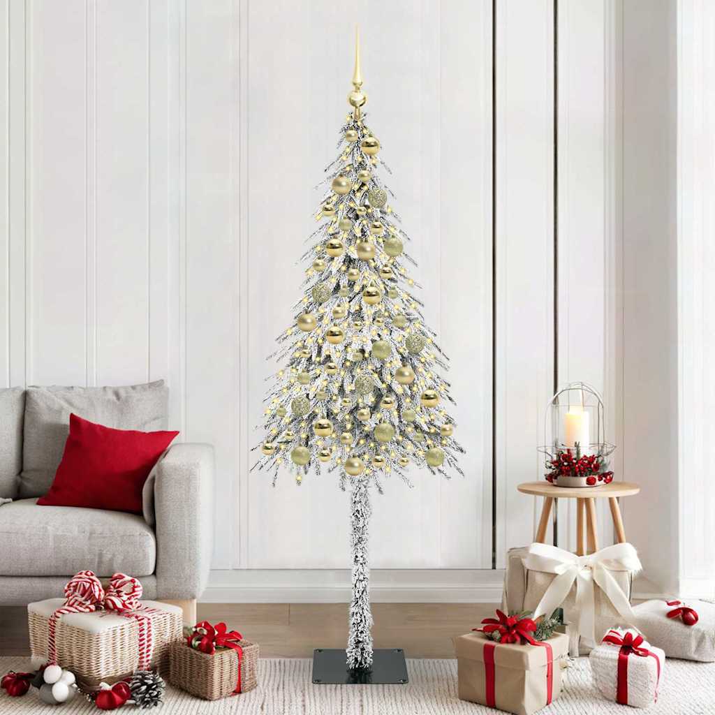 Sapin de Noël avec 300 LED Blanc 180 cm PE et Acier