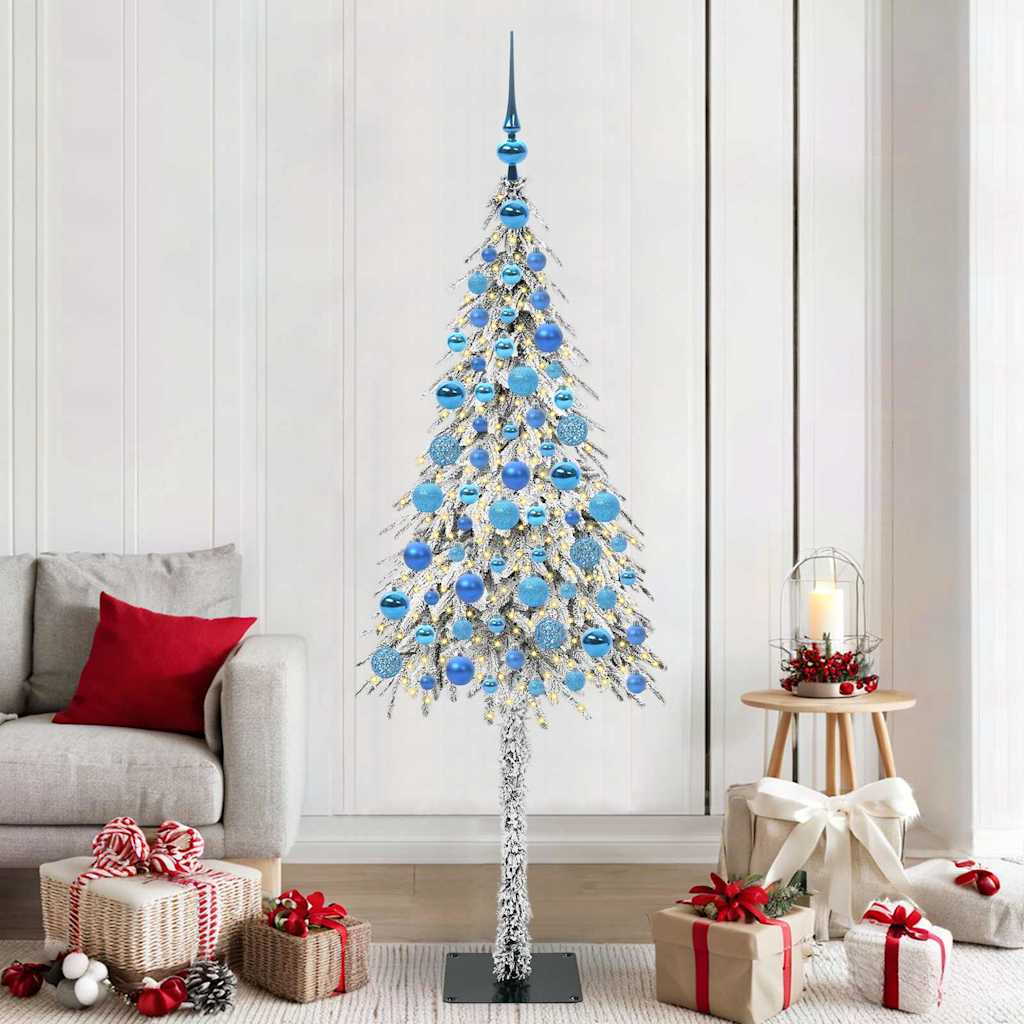 Sapin de Noël avec 300 LED Blanc 180 cm PE et Acier