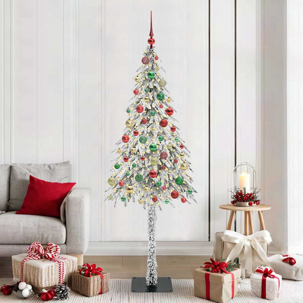 Sapin de Noël avec 300 LED Blanc 180 cm PE et Acier