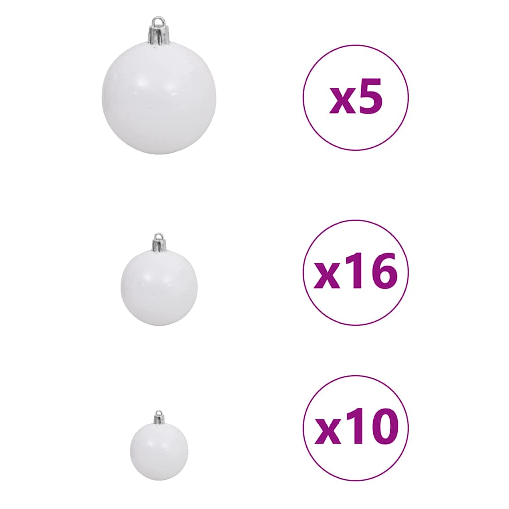 Juletræ med LED -strimmellys Hvid 210 cm PE 9 8721288992017 wbg fr en hd 8