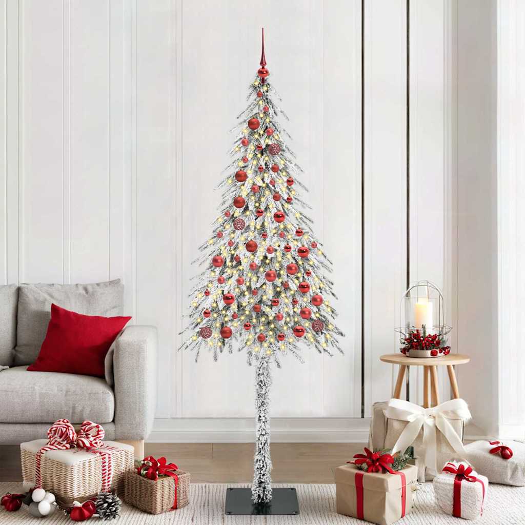 Sapin de Noël avec 300 LED Blanc 210 cm PE et Acier